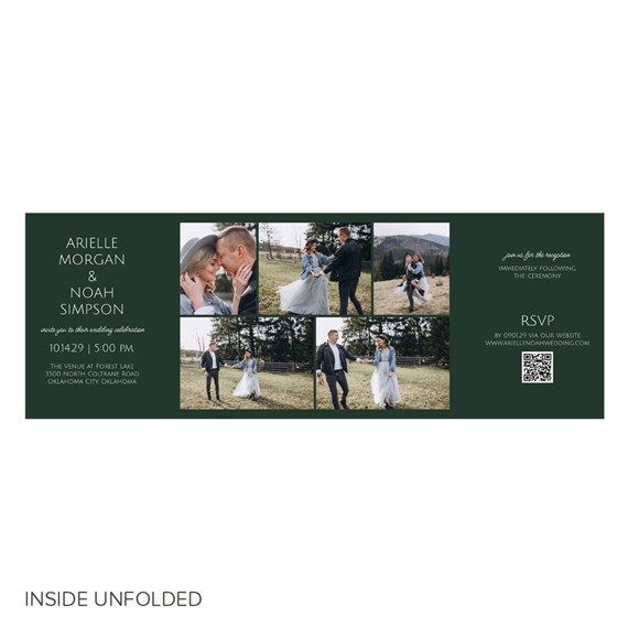 wedding invitation with photo placeholders and RSVP area