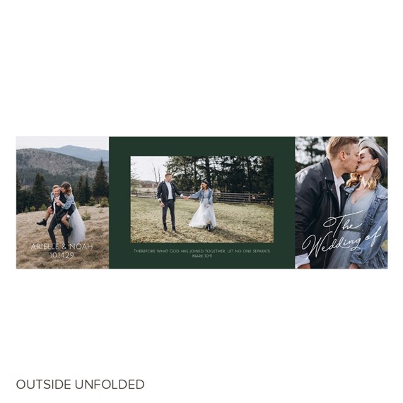 wedding invitation with photo areas and text