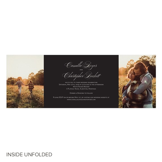 wedding invitation with photo placeholder and text details
