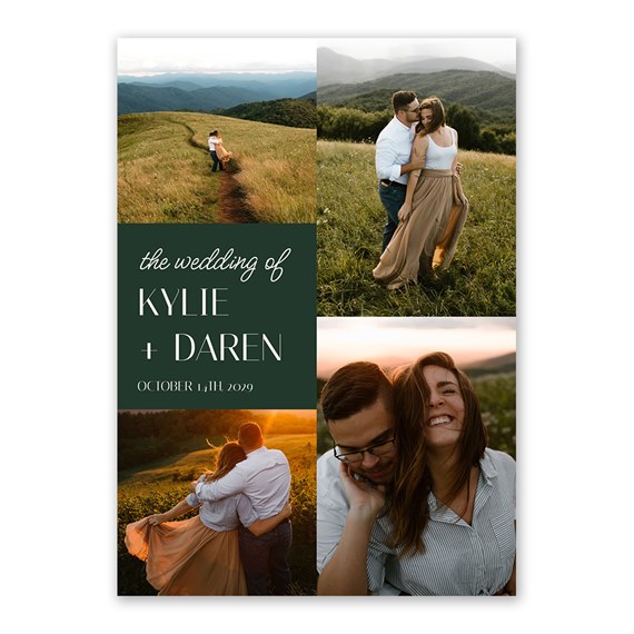 collage wedding invitation with photo placeholders