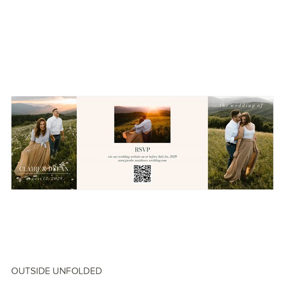 wedding invitation with photo placeholders and RSVP area
