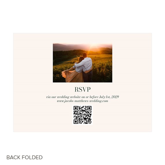 RSVP invitation with photo area and QR code