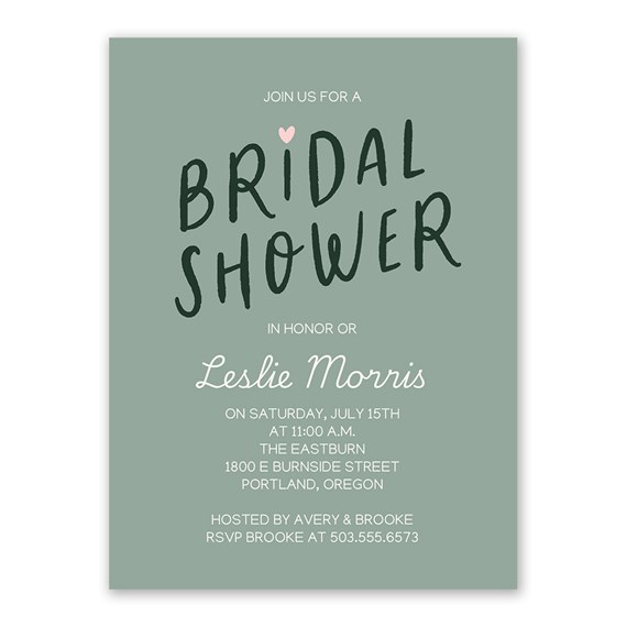 bridal shower invitation with customizable text area