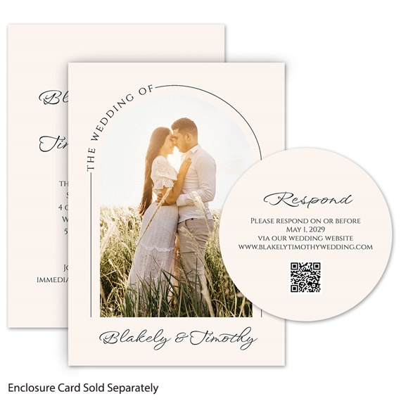 invitation with photo placeholder and RSVP card