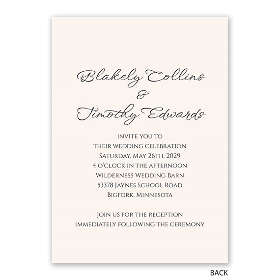 wedding invitation with customizable text area