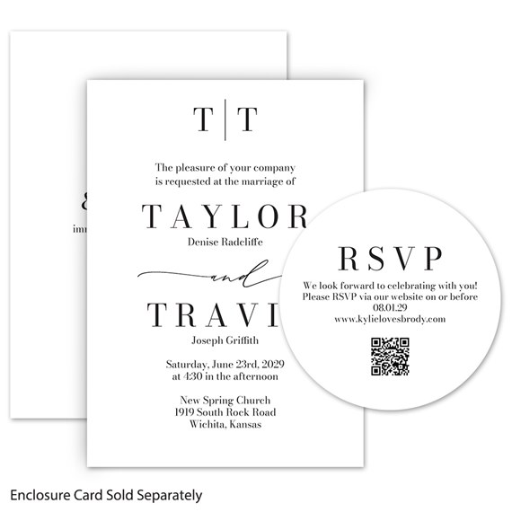 wedding invitation with RSVP card