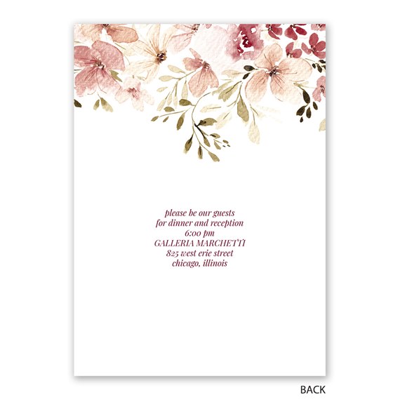 floral invitation with photo area