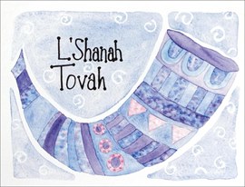 Blue Shofar Rosh Hashanah Card