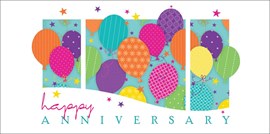 Happy Balloons Anniversary Card