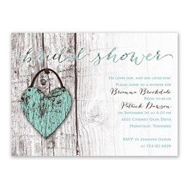 Wood Heart - Bridal Shower Invitation