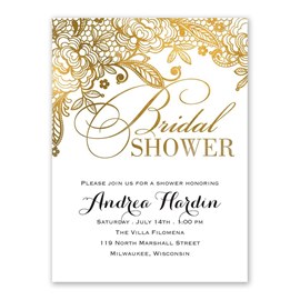 Gold Lace - Bridal Shower Invitation