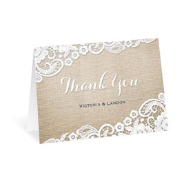 Burlap and Lace Frame - Thank You Card