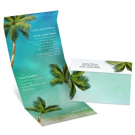 Watercolor Palm Trees - Seal and Send with RSVP Postcard