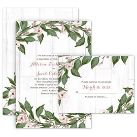 Farmhouse Floral - Invitation with Free Response Postcard