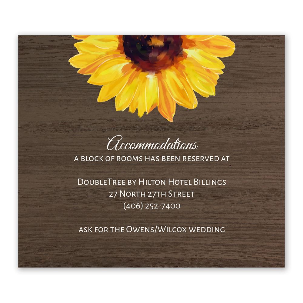 Country Sunflowers Invitation with Free Response Postcard | Ann's Bridal  Bargains, image size:1000x1000