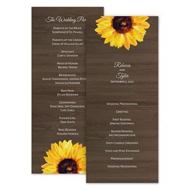 Country Sunflowers - Wedding Program