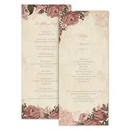 Vintage Roses - Wedding Program