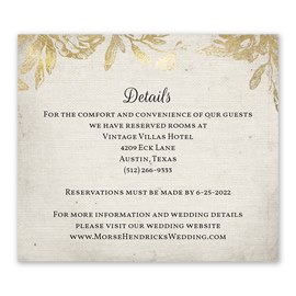 Rustic Glam - Information Card