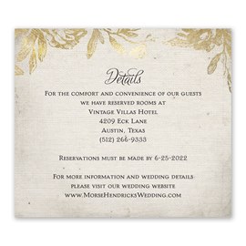 Rustic Glam - Information Card