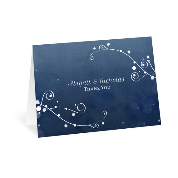 thank you card with floral swirls and customizable text area