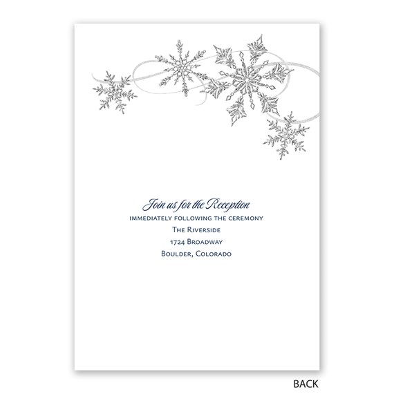 snowflake invitation design with customizable text area