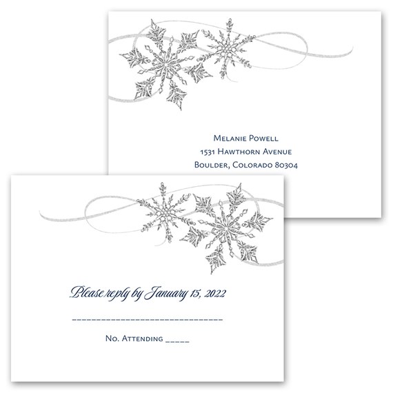 snowflake invitation and response postcard design