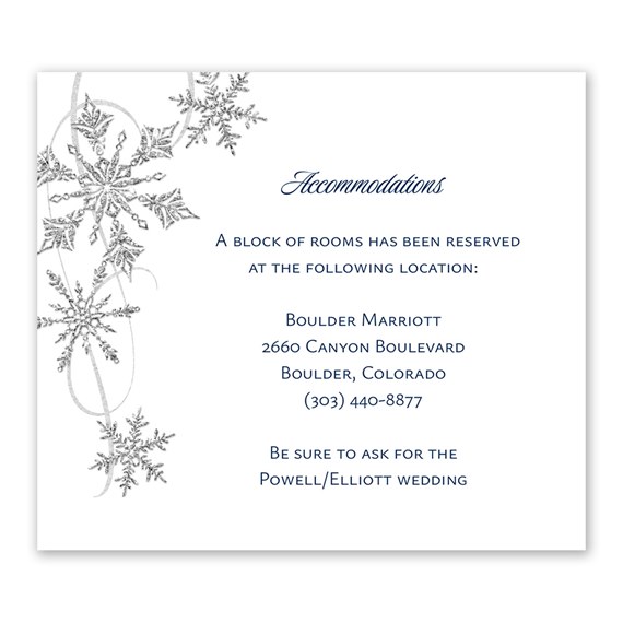 snowflake design information card with customizable text area