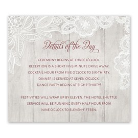 Weathered Lace - Information Card