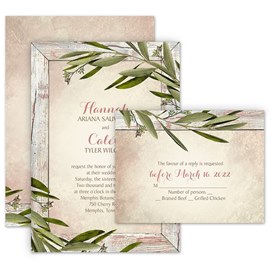 Country Greenery - Invitation with Free Response Postcard