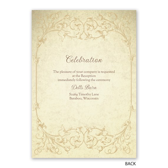 floral border invitation with ornate design and central text area