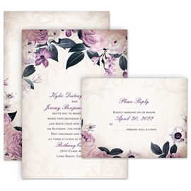 Victorian Floral - Invitation with Free Response Postcard