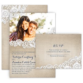 White Lace Wedding Invitations Unique Wedding Invitation - Set of 50pc