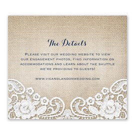 Burlap and Lace Frame - Information Card