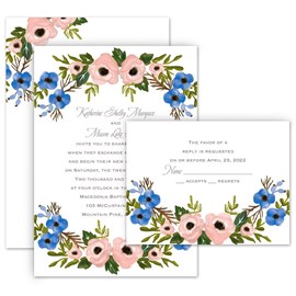 Blooming Beauty - Invitation with Free Response Postcard