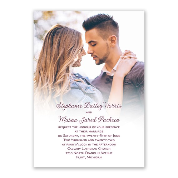 wedding invitation with customizable text area