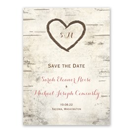 Tree Save The Date Card Rustic Save The Date Magnet – Treasured