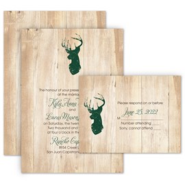 Rustic Appeal - Invitation with Free Response Postcard