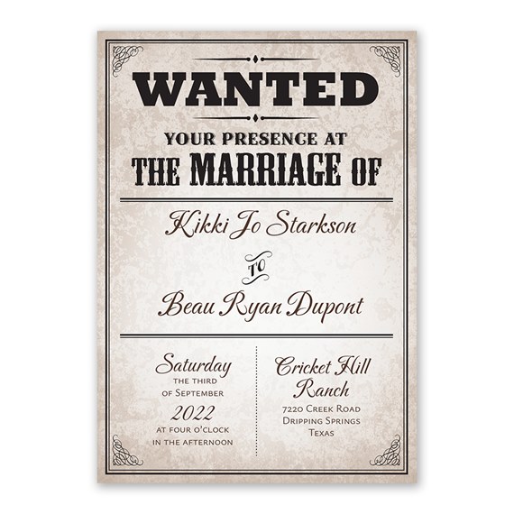 vintage wedding invitation with decorative border and textured background