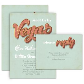 Vegas Wedding - Invitation with Free Response Postcard