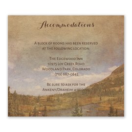 In the Mountains - Information Card