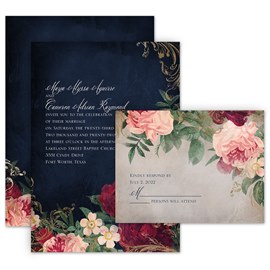 Florals and Flourishes - Invitation with Free Response Postcard