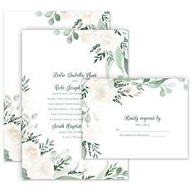 Painted Garden - Invitation with Free Response Postcard