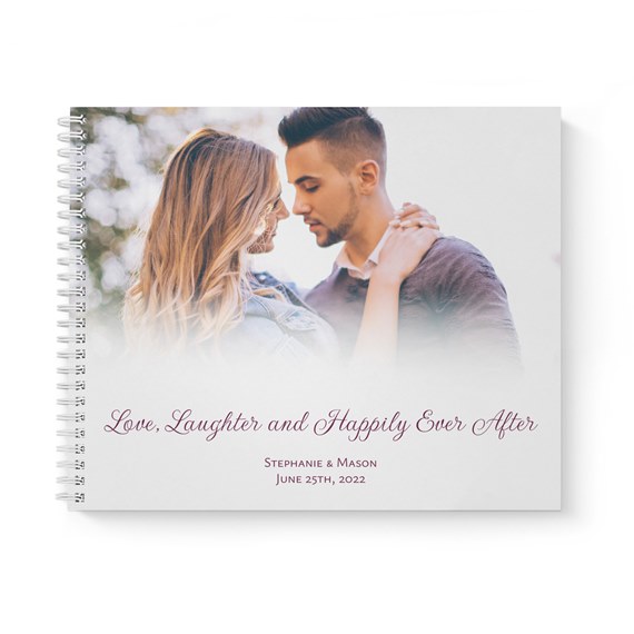 guest book with customizable text area