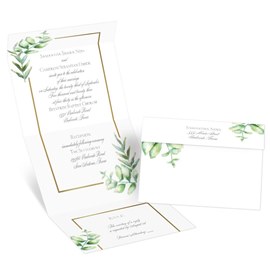 Watercolor Greenery - Seal and Send with RSVP Postcard
