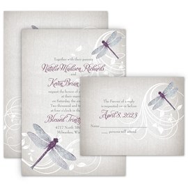Dragonfly Pair - Invitation with Free Response Postcard