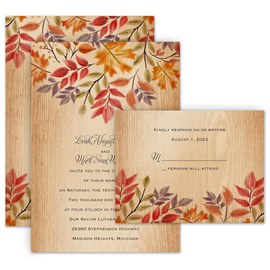 Rustic Fall - Invitation with Free Response Postcard