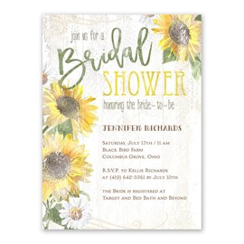 Sunflower Charm - Bridal Shower Invitation
