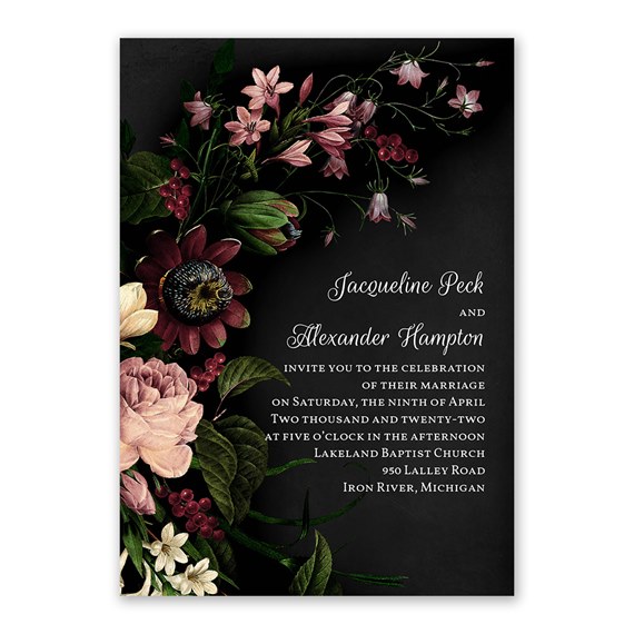 floral invitation design with customizable text area
