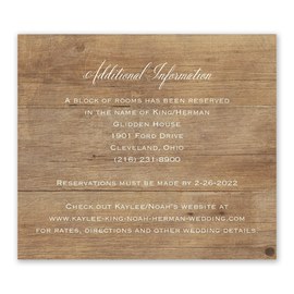 Rustic Photo - Information Card
