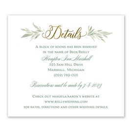 Greens and Gold - Information Card